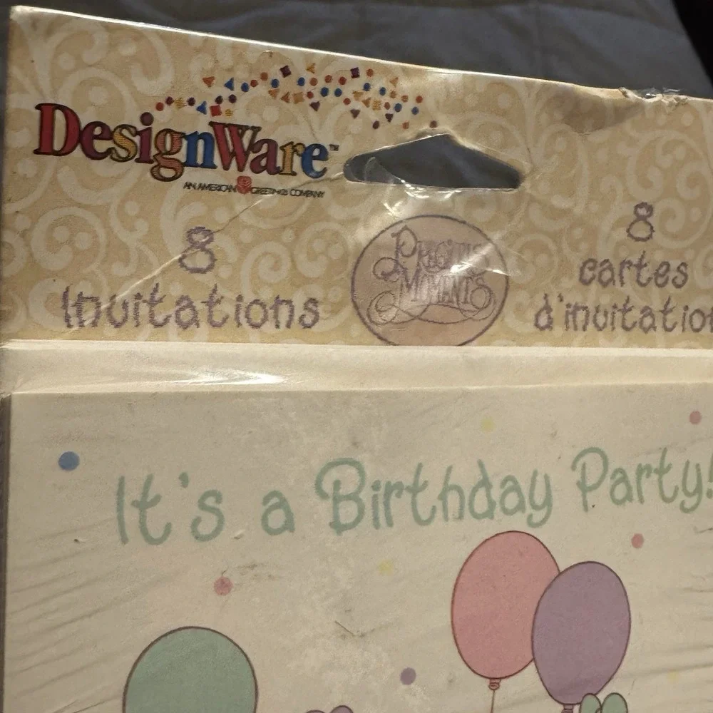 Vintage Precious Moments Birthday Party Invitations 8 w/ Envelopes NOS